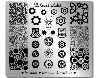 B.mini - nail art stamping plate gear - steampunk machine