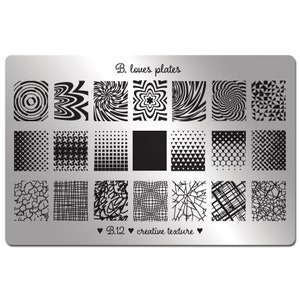 B.12 - arte de uñas placa de estampación watermarble gradiente diseño - textura creativa
