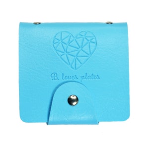 Organizer for mini stamping plates nail art blue case