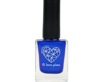 BLP28 - stamping polish for stamping nail art stamping plates metallic blue festive christmas xmas - B. a Holy Night
