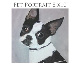Pet Portrait Custom Handpainted Dog Painting 8 x 10