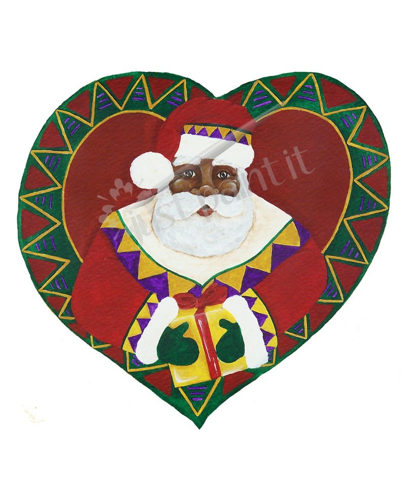 Black Santa Claus Christmas Cards 