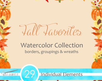 Fall Favorites Watercolor ClipArt