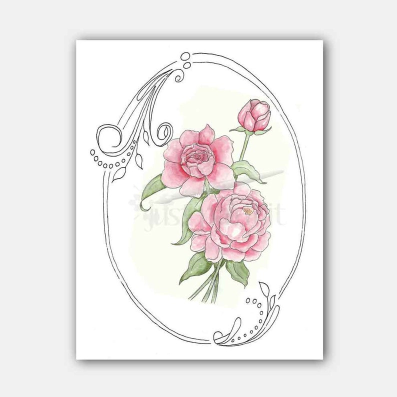 Peony Coloring Page