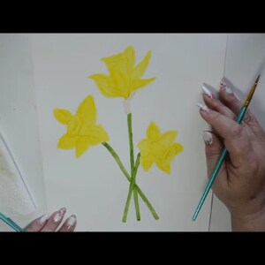 Cours d'aquarelle en ligne pour les débutants commençant le cours de jonquille en ligne image 4