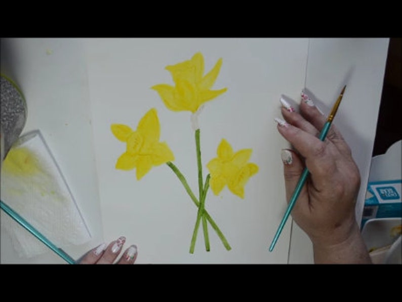 Cours d'aquarelle en ligne pour les débutants commençant le cours de jonquille en ligne image 4