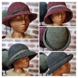 Bucket -- Fedora -- Bowler -- Hat -- Brimmed Convertible Cap -- Handmade from 100% Polyester -- with Free Hatband