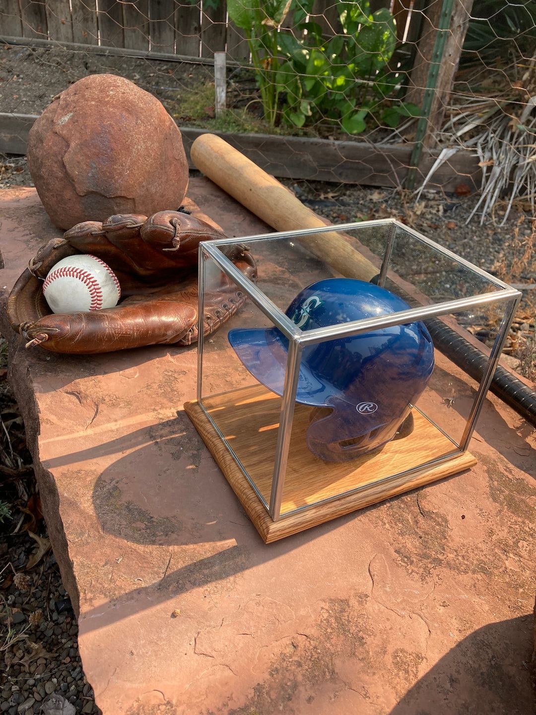 Mini Baseball Helmet Display Case, Memorabilia Display Case, Collector