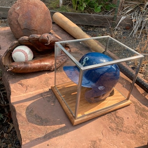 Mini Baseball Helmet Display Case, Memorabilia Display Case, Collector Display Case, Man Cave Decor