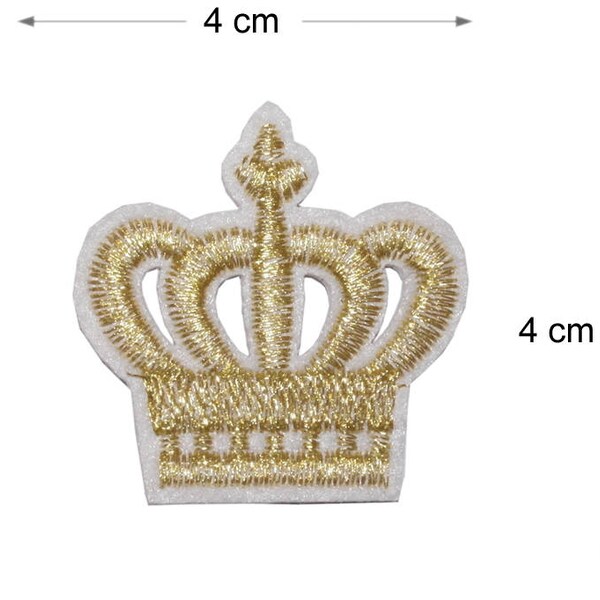 Couronne d’or Fer sur / cousue sur Écusson de broderie Insigne Brodé King Queen couronne Motif