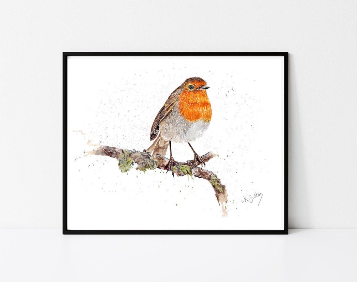 Robin Print Red Robin Watercolour Print A4 Original Wall Etsy UK