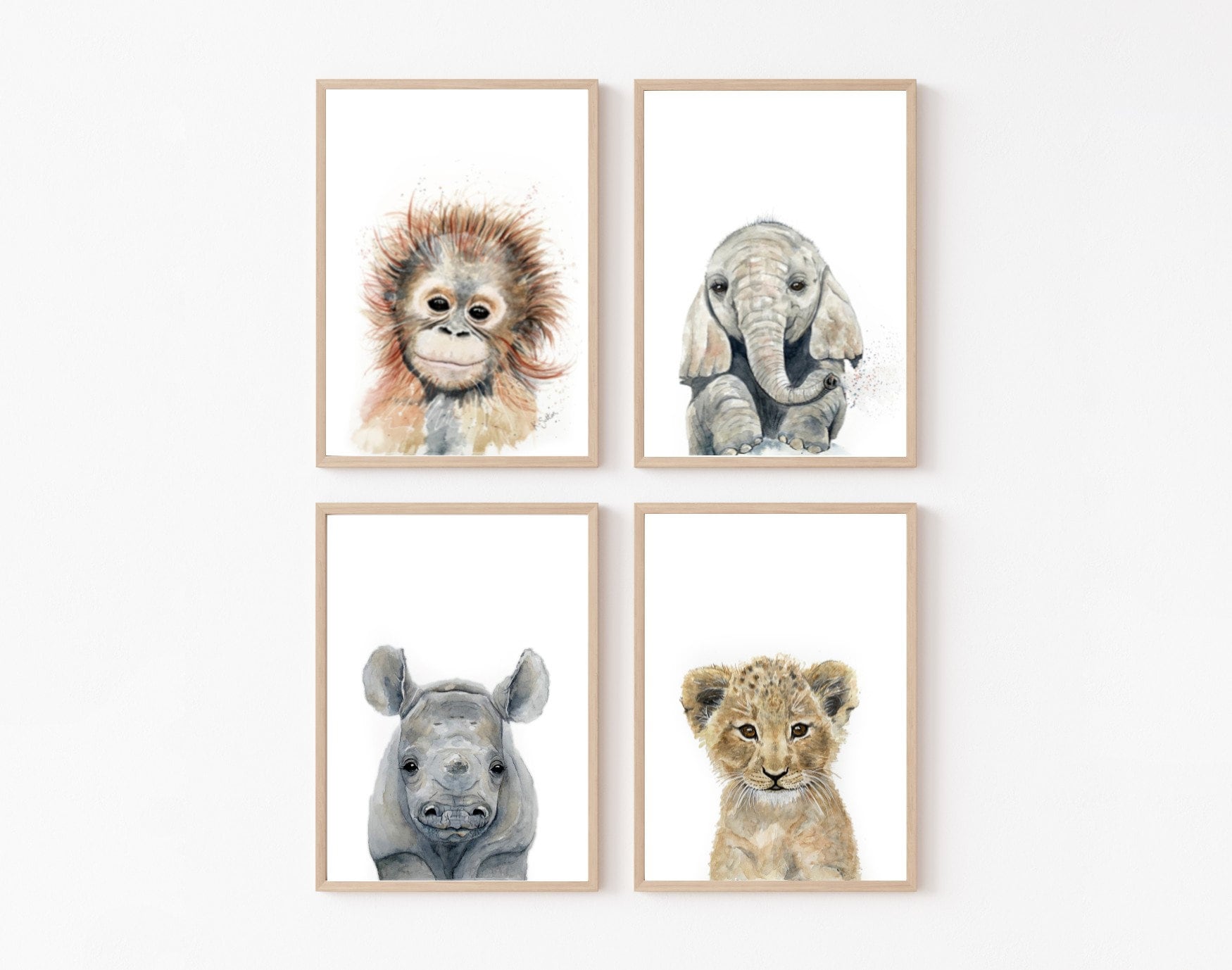 Safari Animal Prints for Nursery Set of 6 Baby Safari Animal Etsy