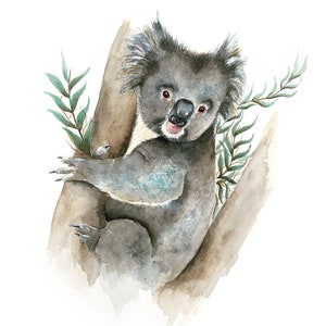 Koala Bear wall art | Koala watercolor painting |   Koala nursery decor | Koala print | Koala artwork