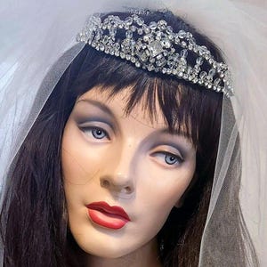 PROMOÇÃO ~ Tiara de casamento com cristais rendados ~ Montagem vintage ~ Strass ~ Cristal austríaco ~ Noiva vintage ~ Tiara majestosa ~ DE 115,00
