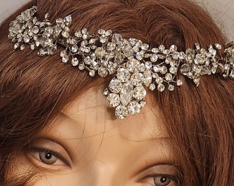 Bridal Forehead Band ~ Bridal Tiara ~ Swarovski Crystal ~ Bridal Jewelry ~ Rhinestone ~ Wedding Headband ~ Vintage Bridal ~Headpiece Heaven