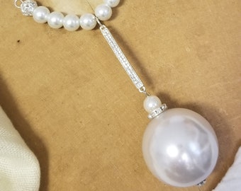 Bridal Necklace ~ Wedding Necklace ~ HUGE White Pearl Choker ~ Statement Jewelry ~ Beach Wedding ~ Bridal Jewelry ~ FREE SHiPPING in USA