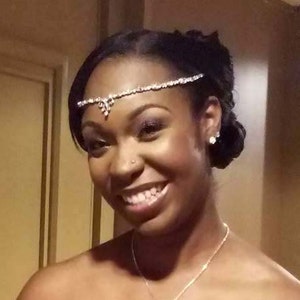 Bridal Forehead Band ~ Pearls ~ Bridal Headband ~ Rhinestones ~ Swarovski Crystal ~ Wedding Headband ~ Vintage Bridal ~ Gold ~ Rose Gold