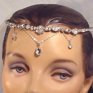 Bridal Forehead Band ~ Bridal Headband ~ Rhinestone Hair ~ Pearls ~ Swarovski Crystal ~ Wedding Headband ~ Vintage Bridal ~Headpiece Heaven