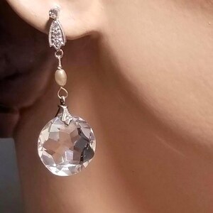 Crystal Drop Bridal Earrings ~ Vintage Bridal Jewelry ~ Wedding Earrings ~ Dangle Earrings ~ Sterling Earrings ~ Headpiece Heaven