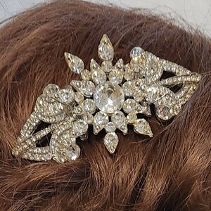 Vintage Rhinestone Wedding Comb ~ Something Old ~ Sparkly 1940s Dress Clips & Brooch ~ Vintage Bridal ~ Bridal Comb Headpiece