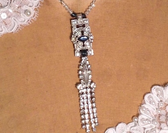Vintage Bridal Jewelry ~ Vintage Rhinestone ~ Bridal Necklace ~ Gatsby ~ Upcycled ~ Assemblage Jewelry  ~ Headpiece Heaven ~ FREE SHIPPING