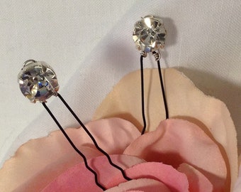 Rhinestone Hair Pins ~ 3Pc Set ~ QUANTITY DISCOUNT ~ Rhinestone Bridal Pins ~ Wedding Hairpins ~ Bobby Pins ~ Gold Silver ~ Headpiece Heaven