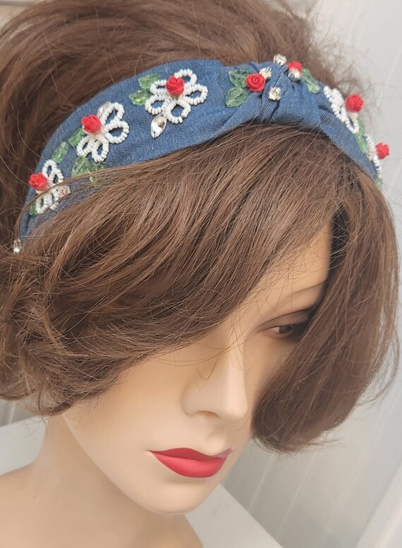 LIMITED EDITION ~ Retro Hand-beaded Fashion Headband  display picture 3