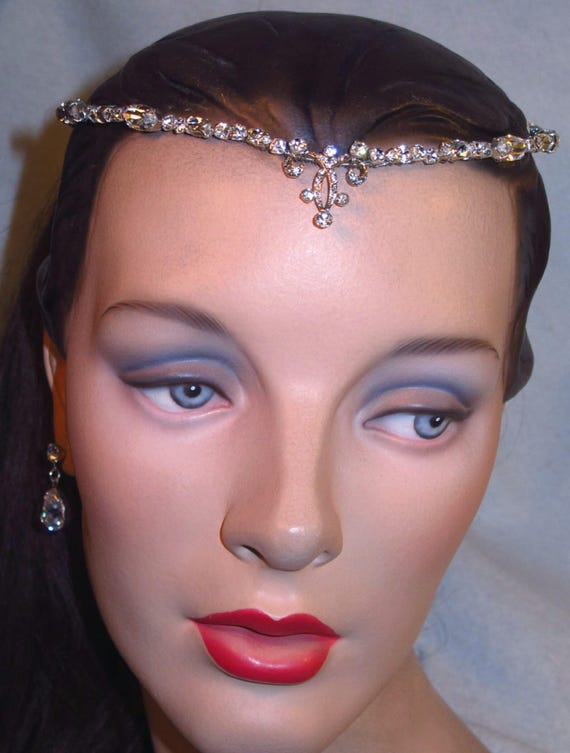 Bridal Forehead Band ~ Rhinestone Bridal Headband  display picture 3