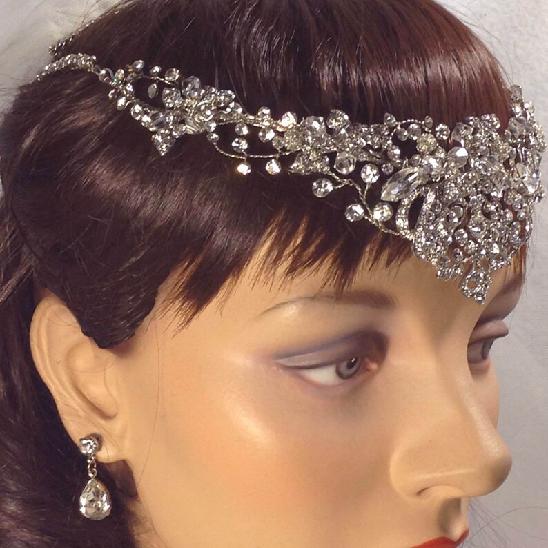 Bridal Forehead Band Bridal Tiara Swarovski Crystal Etsy