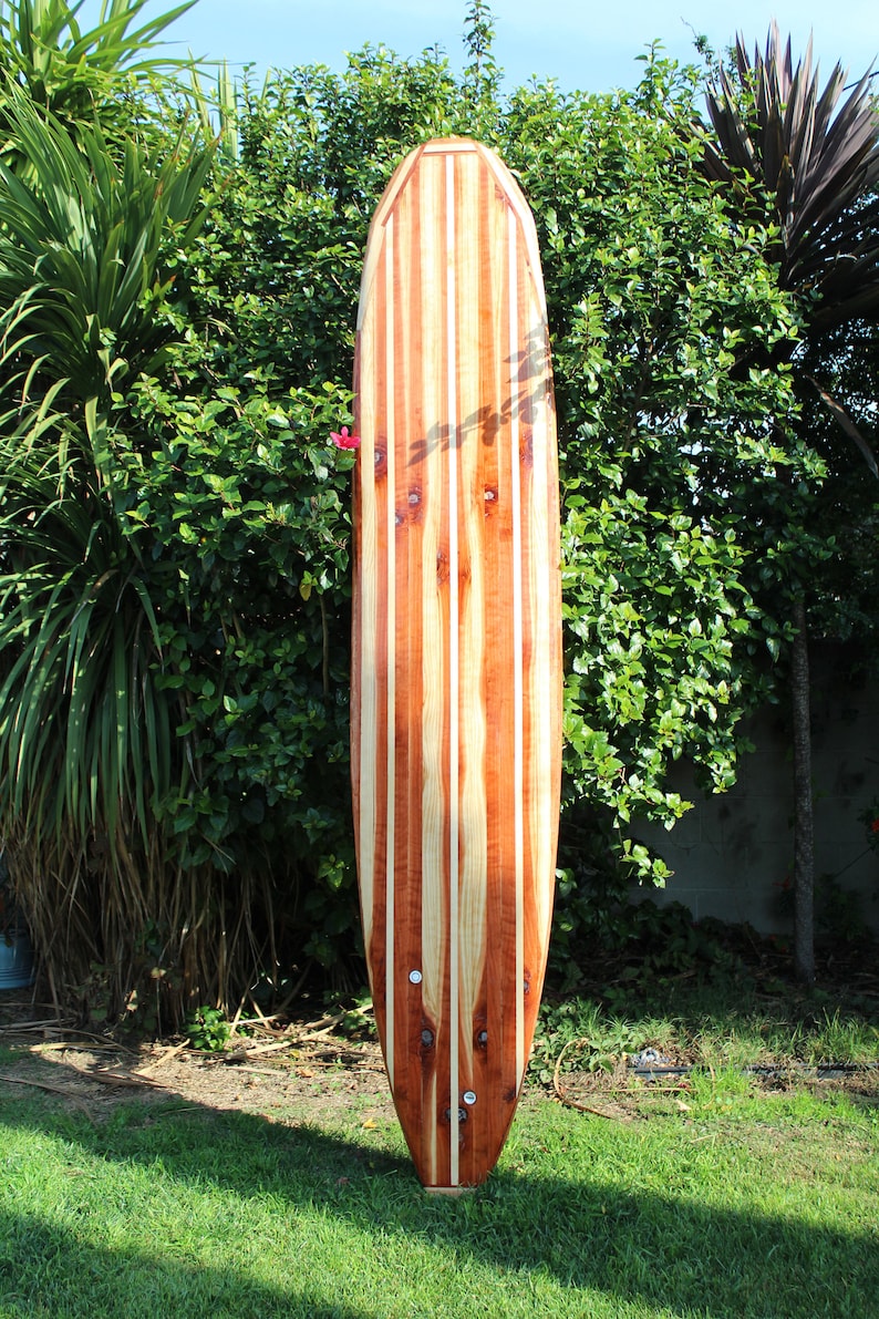 9'5 Hollow Wooden Surfboard Redwood Oak & Pine Etsy