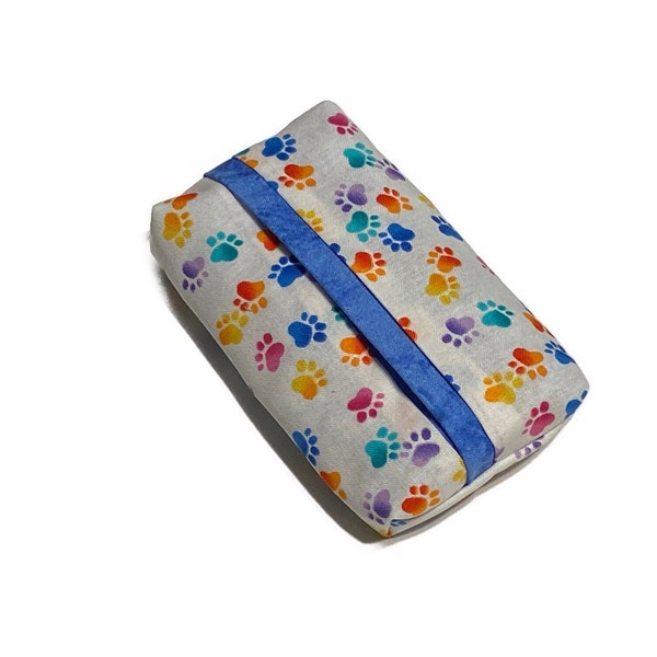 Paw Print Pocket Tissue Holder, Pocket Tissue Cover, Travel Size Tissue Cover, Purse Tissue Pouch