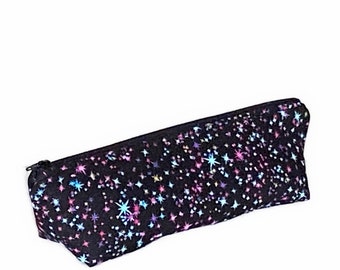 Stars Triangle Pencil Case, Zipper Pouch, Crochet Hook Bag, Small Cosmetic Bag, Cosmetic Brush Holder,