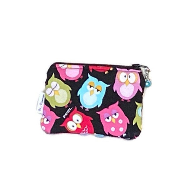 Owl Coin Purse, Earbud Case, Zipper Pouch, Business Card Holder, Gift Card Holder, Stocking Stuffer