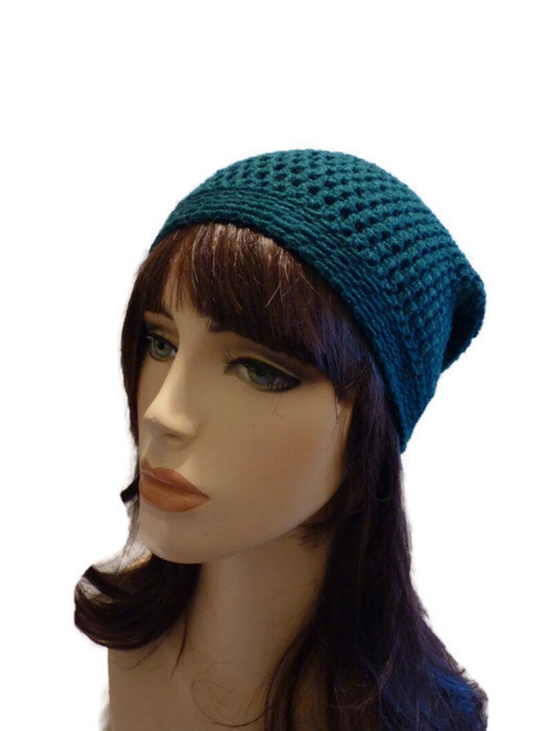 Winter Hat Dark Turquoise Green Slouchy Beanie For Men Women Teens