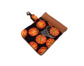 Earbud Case, Earbud Pouch, Snappy Coin Case, Coin Case with Basketballs, Coin Pouch, Gift Under 10