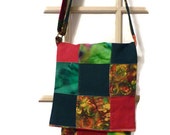 Crossbody Handbag, Hippie Patchwork Bag, Messenger Bag , Hobo Purse,  Sling Bag, Large Purse