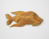 Alaskan Wooden Fish, Wood Carving Made in Alaska, Art Sculpture by the Alaska Wood Wizard, Wall Hanging Gift for the home or cabin