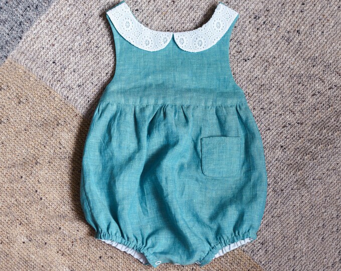 Baby Romper Linen Romper Linen Baby Romper Baby Girl Etsy