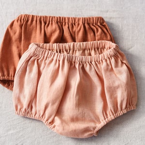 Baby Bloomers, Linen Baby Shorts, Diaper Cover, Toddler Bloomers, Birthday Outfit