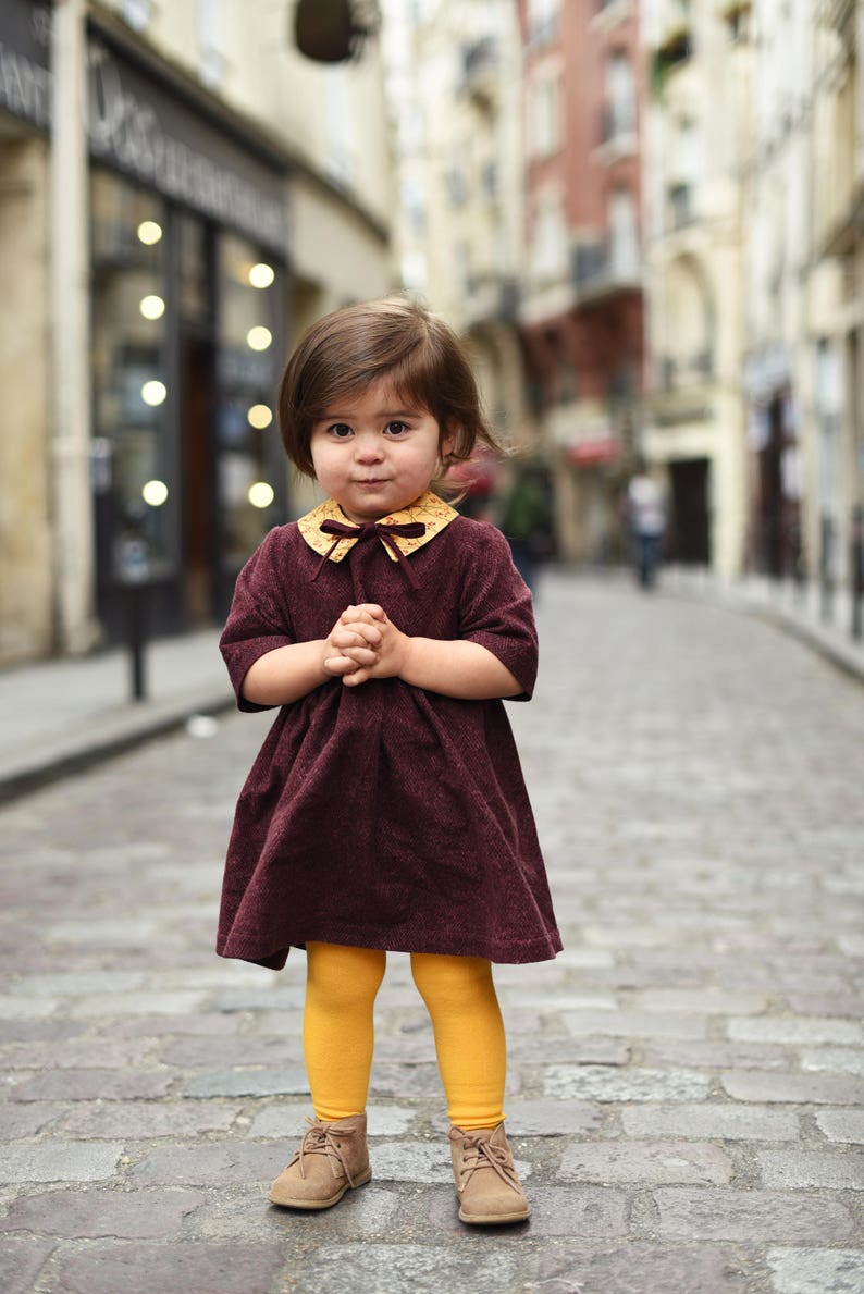 Toddler Dress Flannel Dress Flannel Dress Girls Maroon Etsy