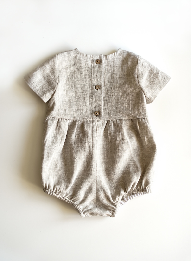 Linen Baby Romper Linen Jumpsuit Baptism Clothes Toddler Etsy