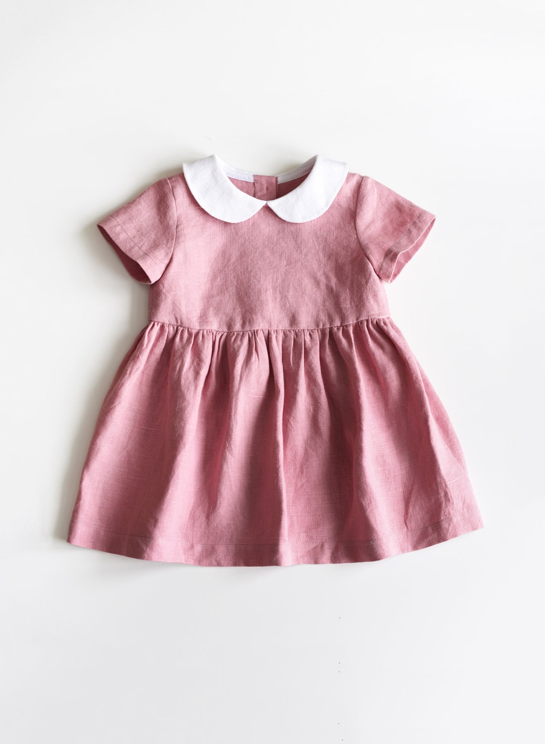 Baby Linen Dress, Toddler Linen Dress, Baby Girl Clothes, Dusty Pink