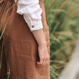 Camisa de lino para mujer, camisa blanca, camisa de novio, camisa clásica, ropa casual de lino, blusa de lino, lino básico, camisa de manga larga imagen 7