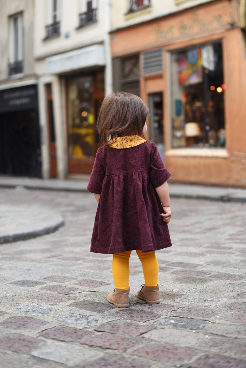 Toddler Dress Flannel Dress Flannel Dress Girls Maroon Etsy