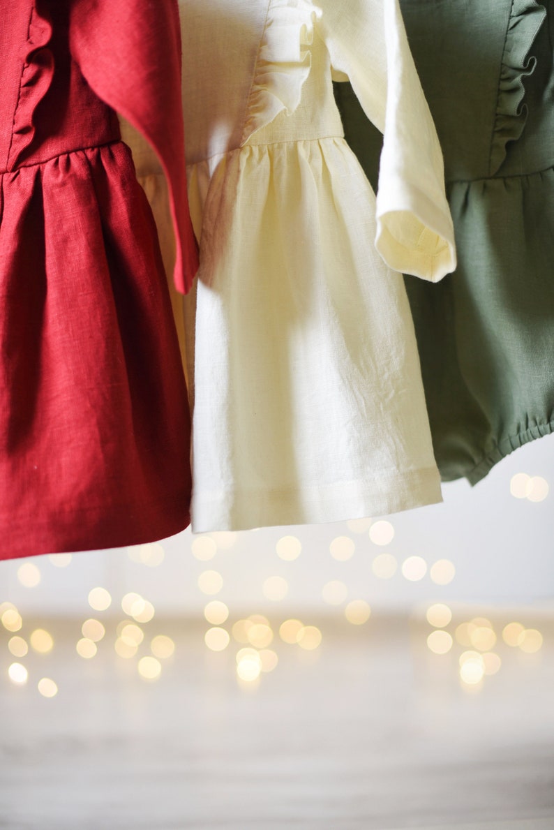 Sage Green Linen Romper Ruffled Romper for Babies and Etsy