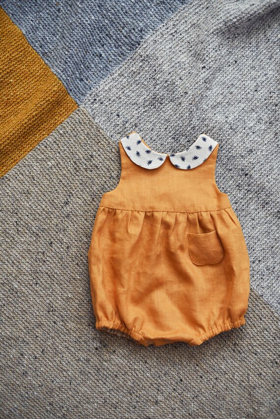 mustard baby romper