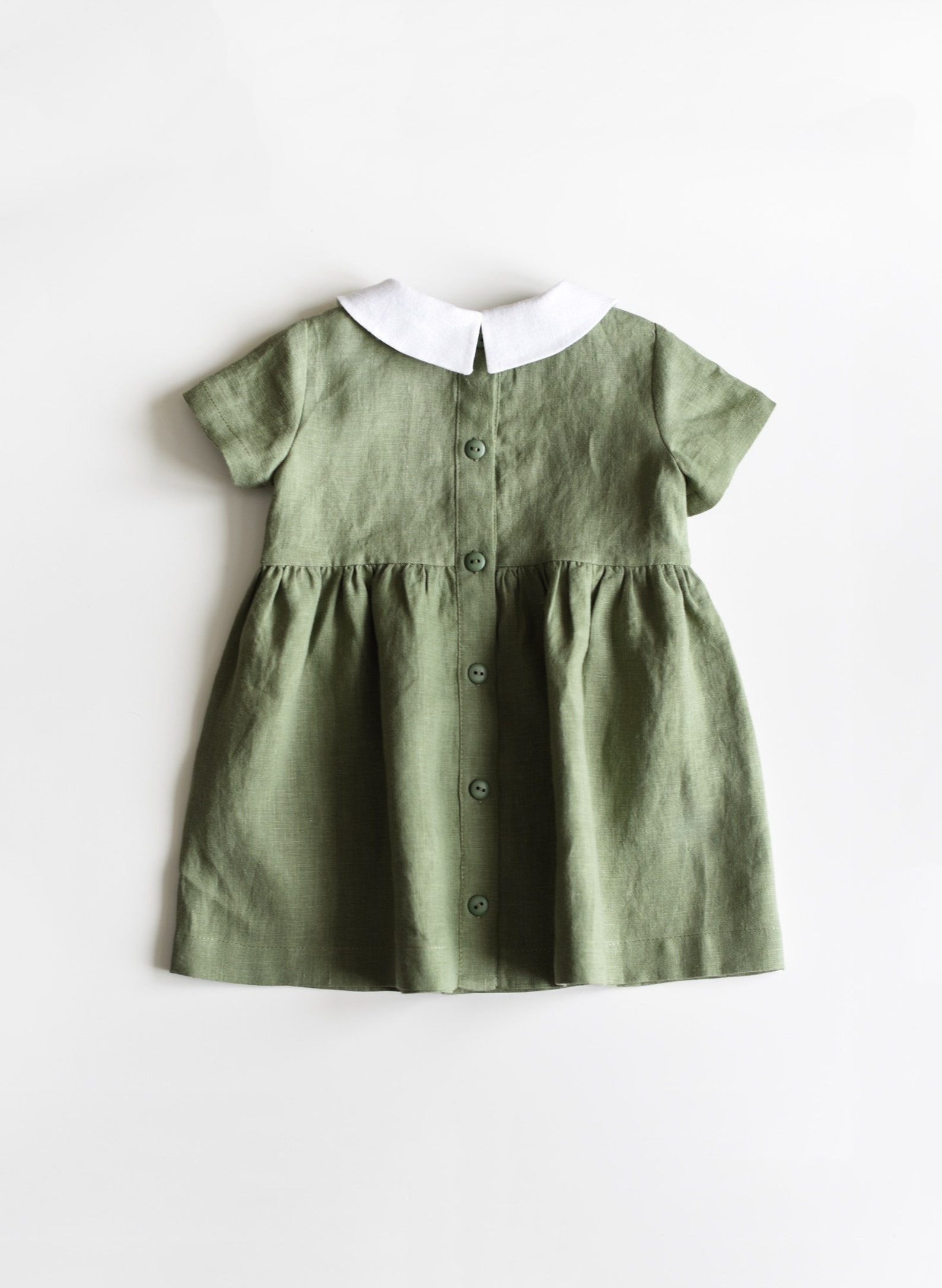 Linen Dress Baby Dress Linen Baby Dress Toddler Dress Sage Etsy