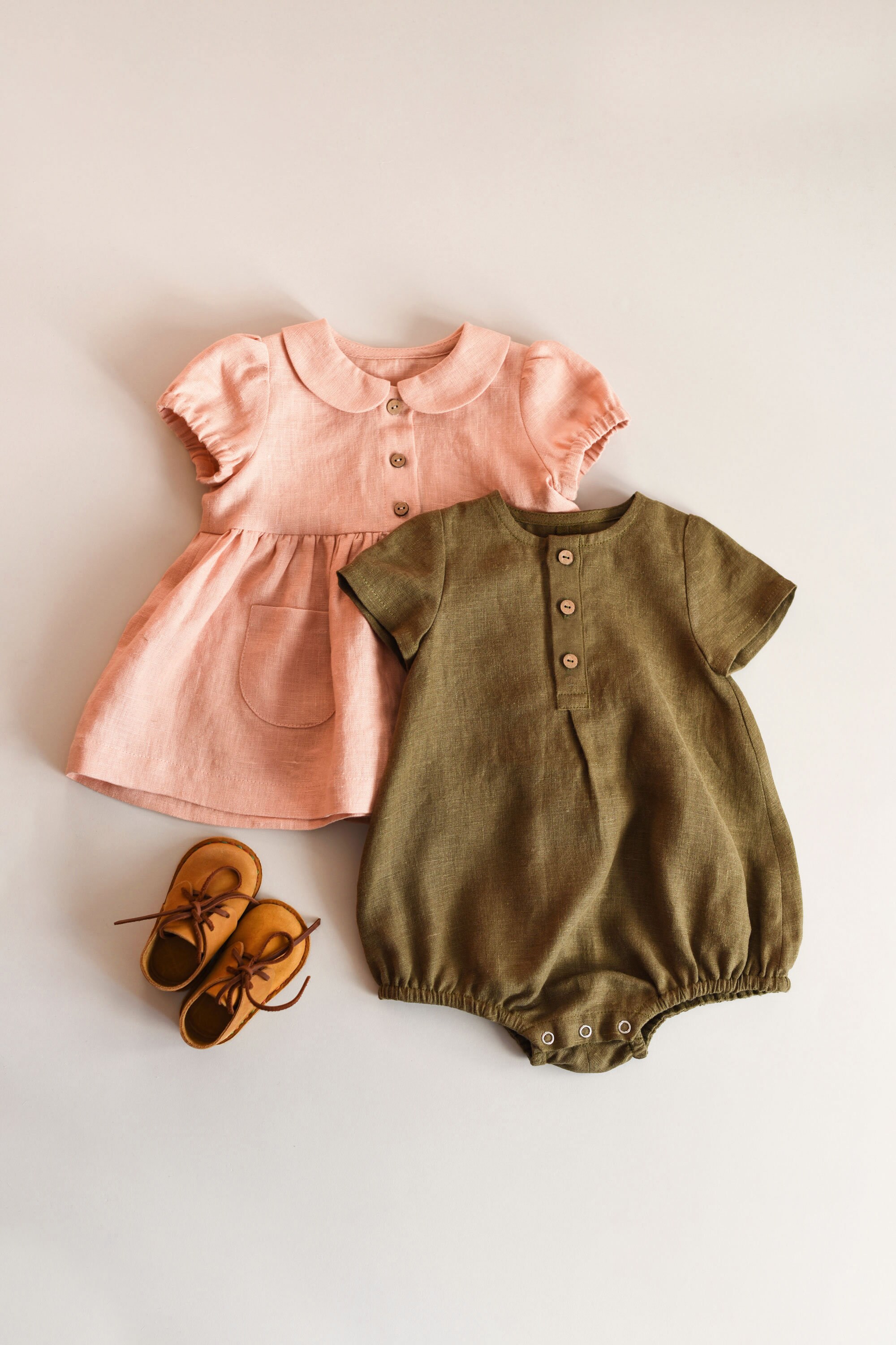 Baby Linen Romper Baby Boy Romper Gender Neutral Linen Etsy