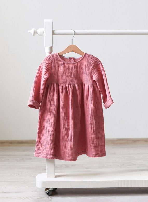 Muslin Baby Dress Muslin Toddler Dress Cotton Gauze Pin Etsy