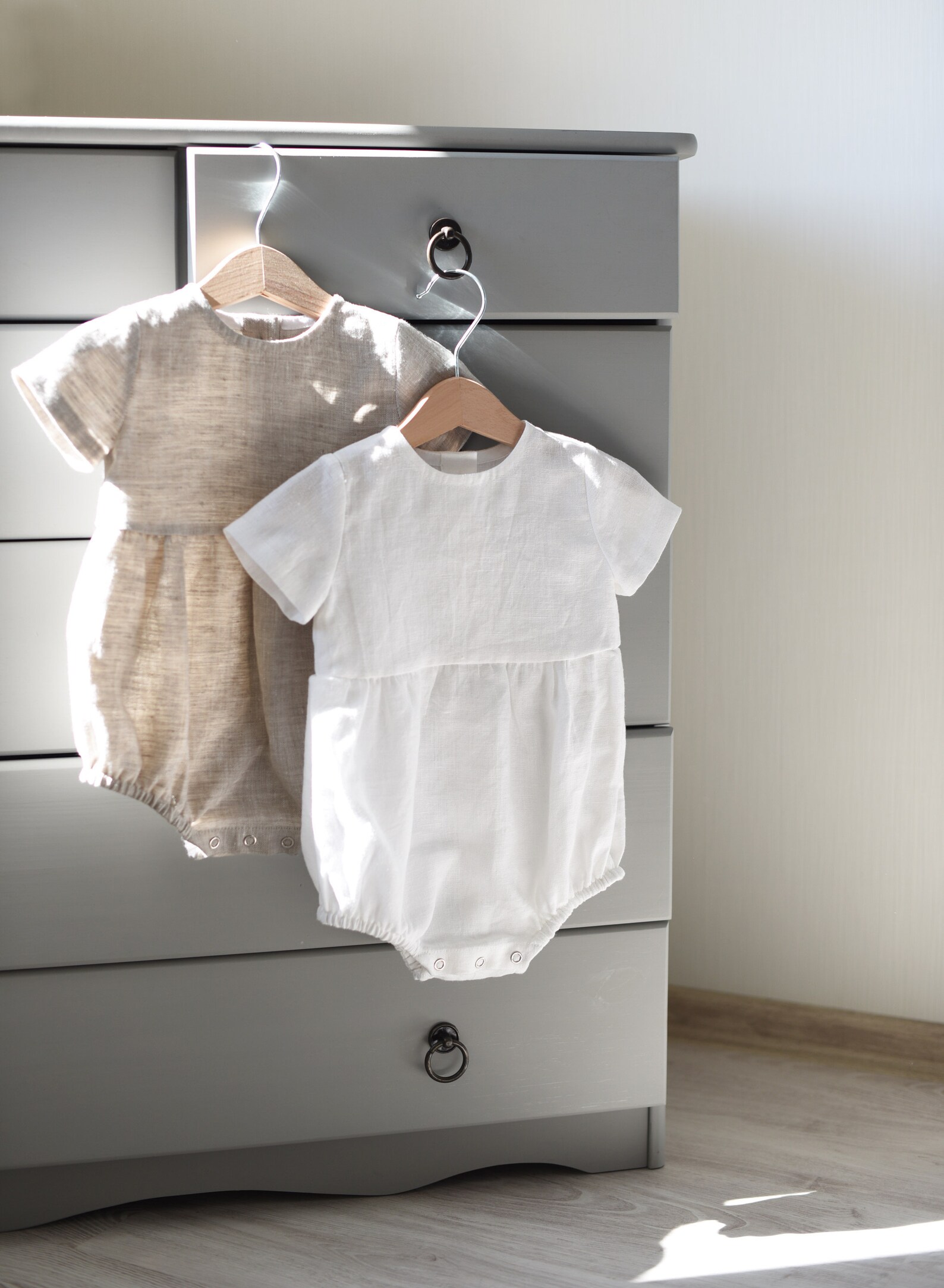 Linen Baby Romper, Linen Jumpsuit, Baptism Clothes, Toddler Romper